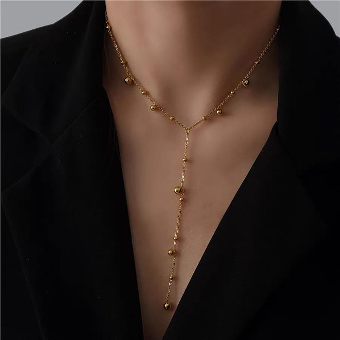 Fashion Solid Color Stainless Steel Plating Pendant Necklace 1 Piece
