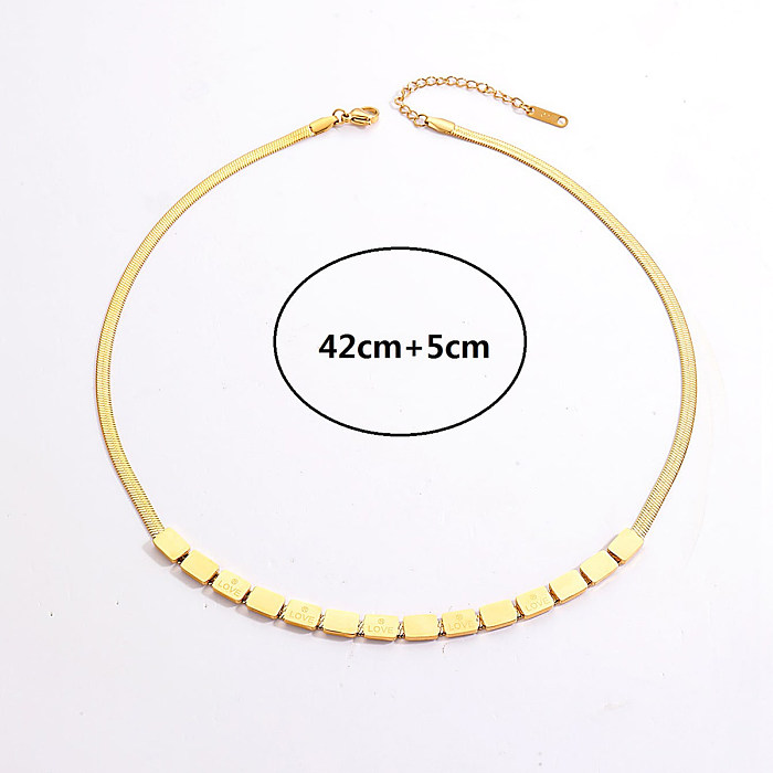 Simple Style Square Stainless Steel  Necklace Plating Stainless Steel  Necklaces