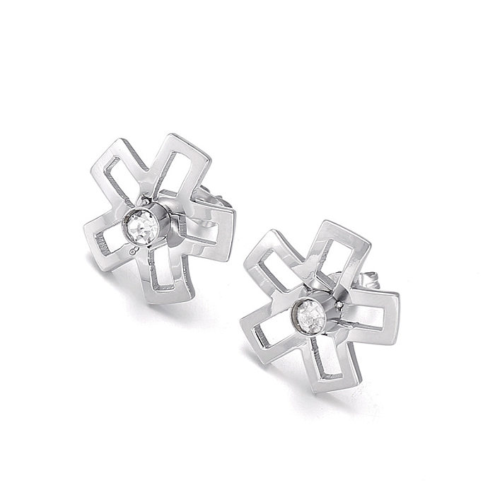 Europäische und amerikanische Ornament elegante Mode Stahl Farbe Shambhala Ohrstecker weibliche Ohrring Knochen Nagel Diamant Kugel grenzüberschreitenden Großhandel