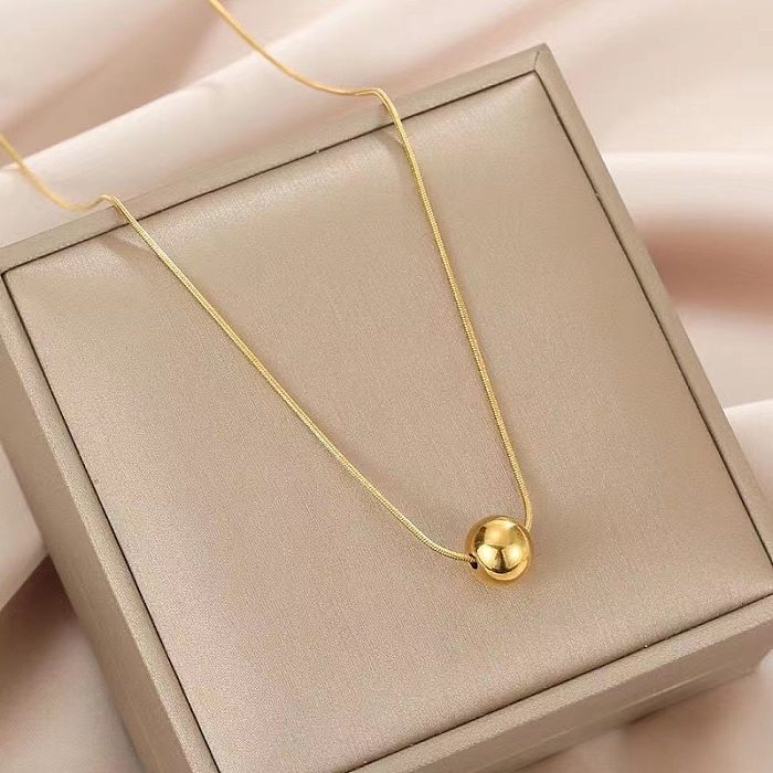 1 Piece Simple Style Ball Stainless Steel Pendant Necklace