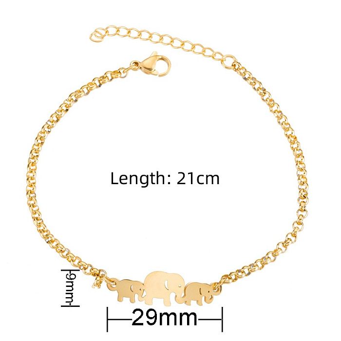 Women'S Fashion Elephant Stainless Steel No Inlaid Bracelets Stainless Steel Bracelets