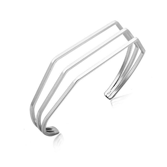 1 pièce mode coeur forme plume noeud noeud en acier inoxydable métal placage incrustation Zircon bracelet