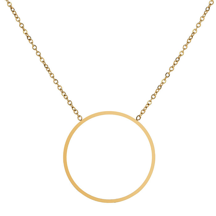 Colar com pingente banhado a ouro 18K em formato de coração geométrico de estilo simples