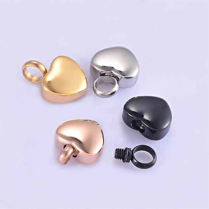 Simple Style Heart Shape Stainless Steel  Polishing Pendant Necklace