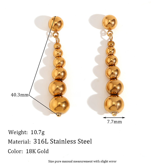 1 Paar schlichte, einfarbige Ohrhänger aus Edelstahl mit 18-Karat-Vergoldung