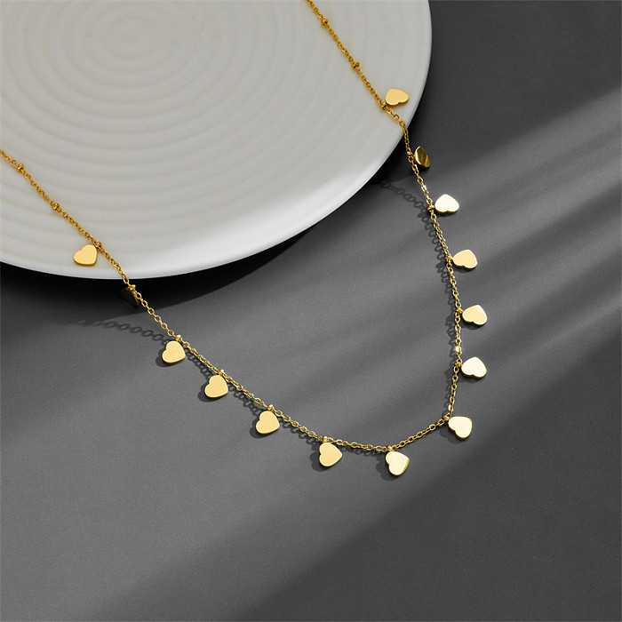 Simple Style Pentagram Heart Shape Stainless Steel Plating 18K Gold Plated Necklace