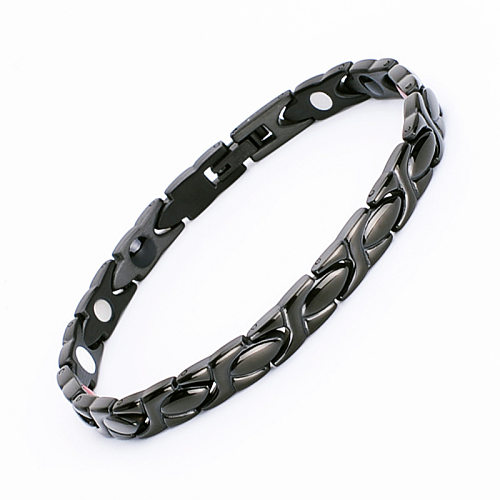 Classic Style Color Block Titanium Steel Bangle