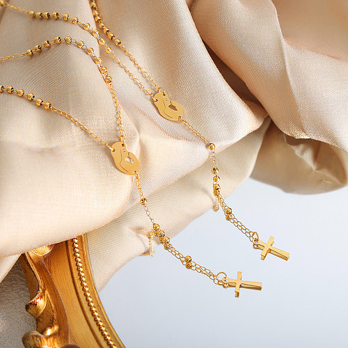 سلسلة سترة مطلية بالذهب عيار 18 قيراط مطلية بالفولاذ المقاوم للصدأ من Streetwear