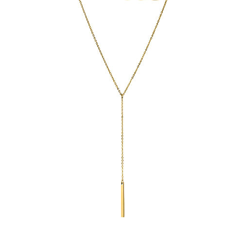 Geometrische Y-förmige lange weibliche Halskette Edelstahl Halskette Schlüsselbeinkette