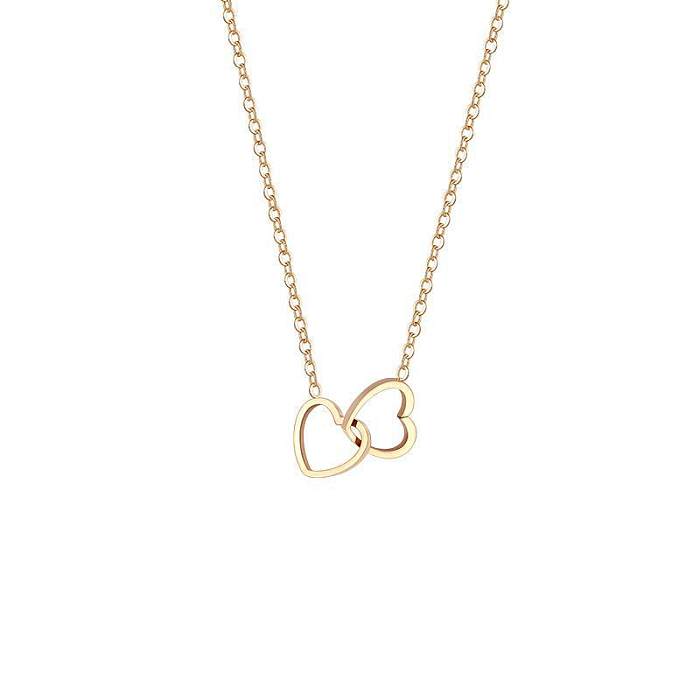 Simple Style Heart Shape Stainless Steel Plating 18K Gold Plated Necklace