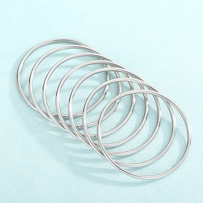 Formal Solid Color Stainless Steel Bangle