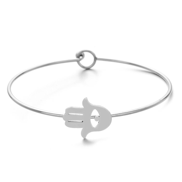 Simple Style Cross Butterfly Elephant Stainless Steel Plating Bangle