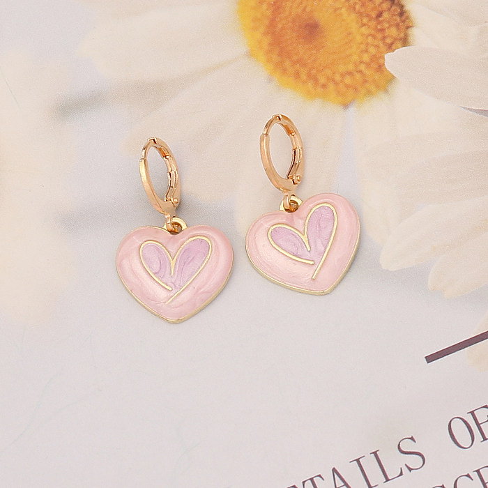 Fashion Heart Shape Alloy Earrings Copper Earrings