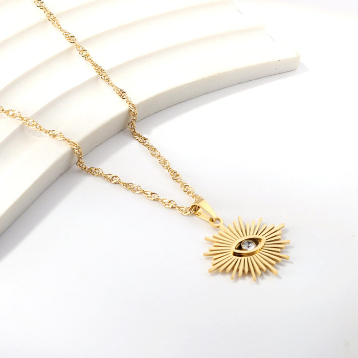 Basic Geometric Stainless Steel  Plating Pendant Necklace