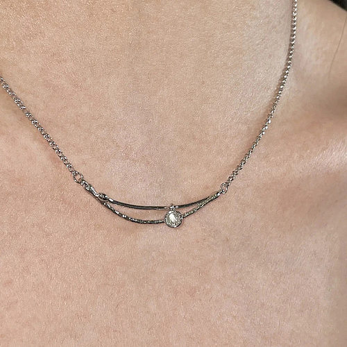 Geometric Necklace For Women 2023 New Light Luxury Minority Design Sense Summer Commuting Stainless Steel Clavicle Chain Fashion