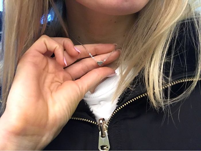 Heart Shaped Earrings Pendant Necklace Stainless Steel  Jewelry