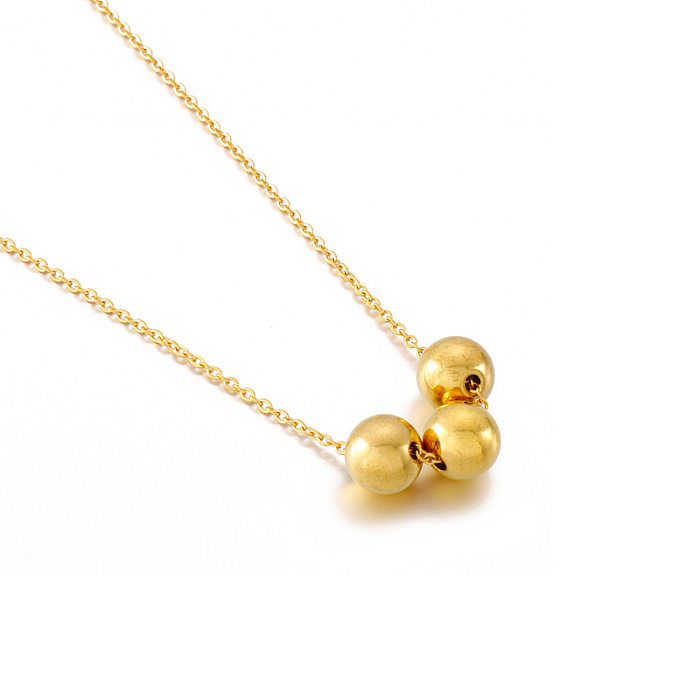 Chaîne de pull de couleur contrastée en acier inoxydable, perles dorées à la mode, vente en gros