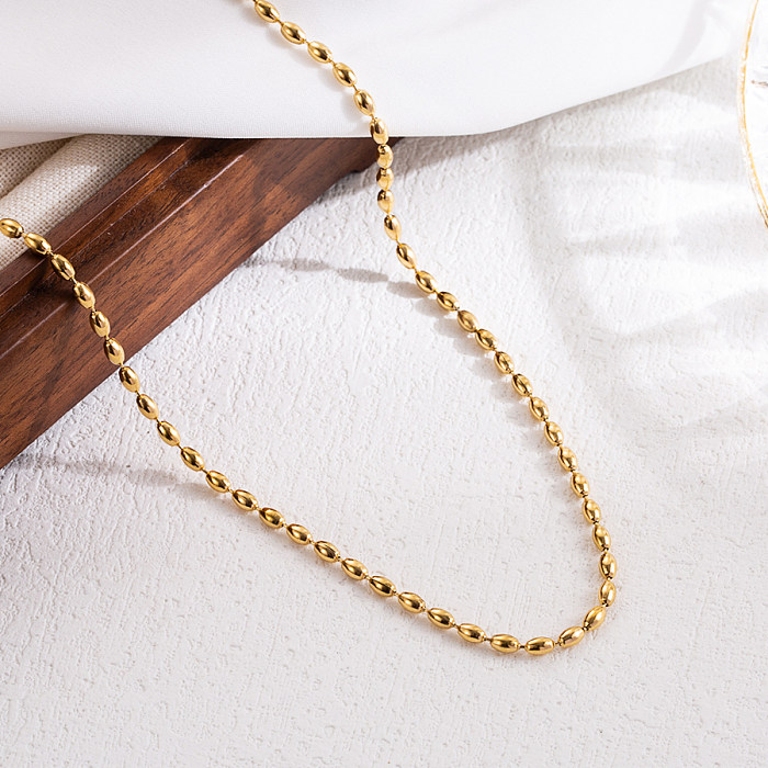 Collar chapado en oro de 18 quilates de acero inoxidable de color sólido de estilo simple elegante
