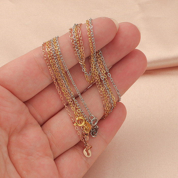 Simple Style Solid Color Stainless Steel  Chain Necklace