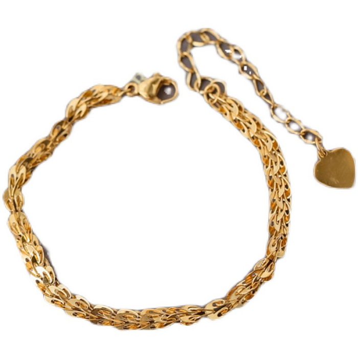Bracelets de placage en acier titane de couleur unie en forme de cœur de style simple