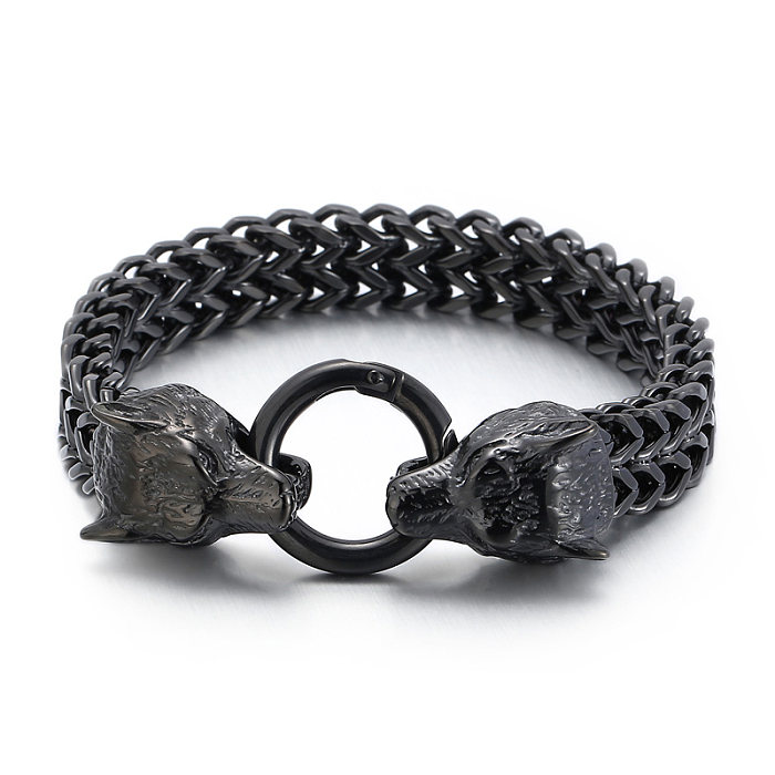 1 Piece Hip-Hop Wolf Titanium Steel Bracelets