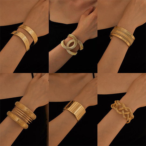 Elegant Luxurious Spiral Stripe Stainless Steel Twist Plating Gold Plated Silver Plated