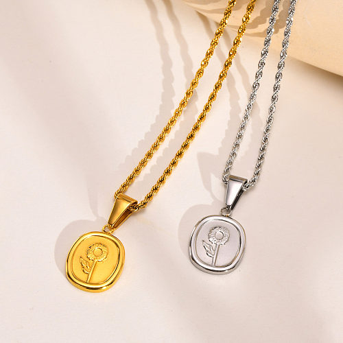 Fashion Flower Stainless Steel  Necklace Plating Stainless Steel  Necklaces