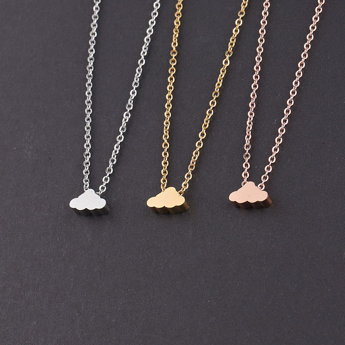 Basic Simple Style Clouds Stainless Steel Pendant Necklace In Bulk