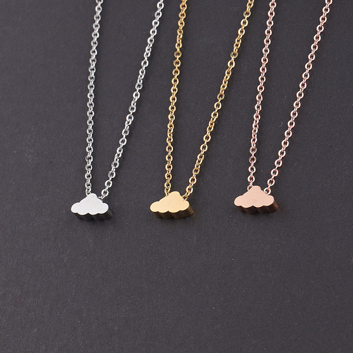 Collier pendentif en acier inoxydable nuages ​​de style simple de base en vrac