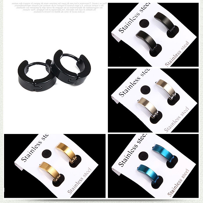 Boucles d'oreilles pendantes en acier inoxydable, style simple, croix, placage, boucles d'oreilles en acier inoxydable, 1 ensemble