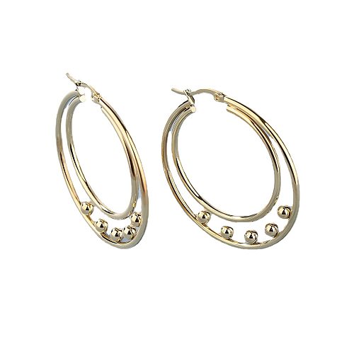 Pendientes chapados en acero inoxidable Lady Circle 1 par