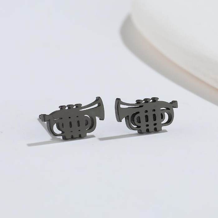 Vintage Style LaCorne Stainless Steel Ear Studs Plating No Inlaid Stainless Steel  Earrings