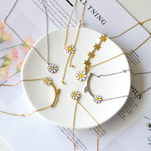 Sweet Daisy Stainless Steel  Plating Necklace
