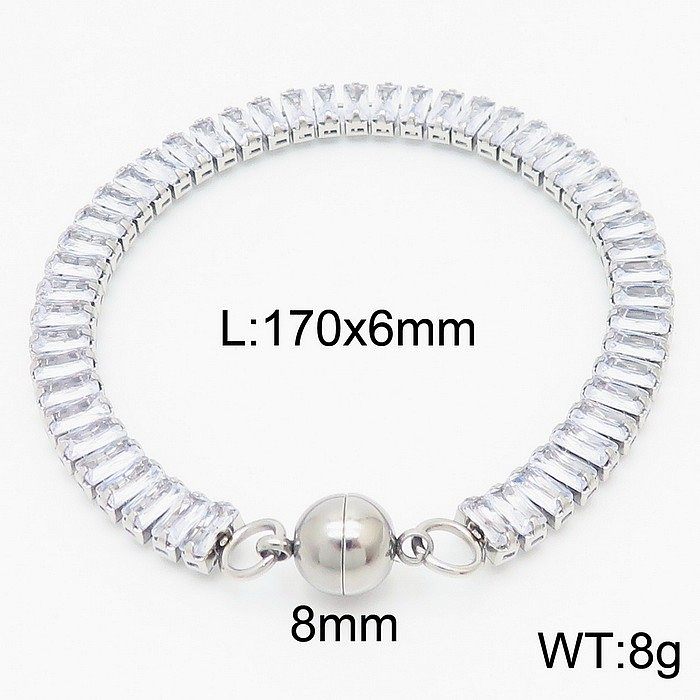 Glam Geometric Titanium Steel Plating Inlay Zircon Bracelets