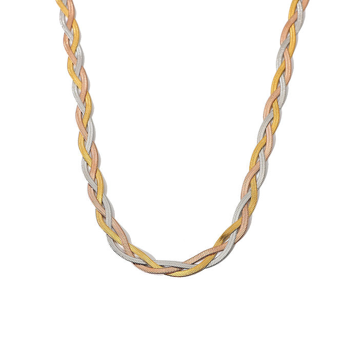 Einfache Halskette mit einfarbiger Edelstahlbeschichtung