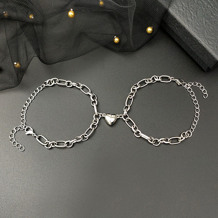 Bracelet de Couple en alliage d'amour européen et américain, paire d'aimant d'amour en acier inoxydable, paire de bijoux pour hommes et femmes, commerce extérieur exclusif