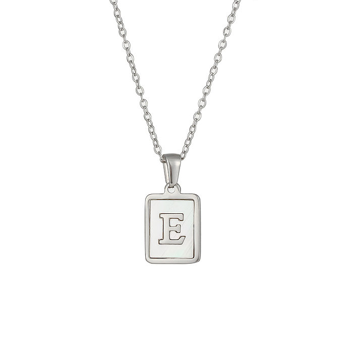 Placage de collier pendentif en acier inoxydable lettre de mode