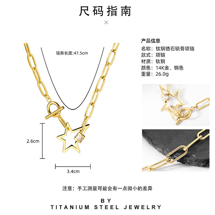 Five-pointed Star OT Buckle Stainless Steel Necklace Wholesale