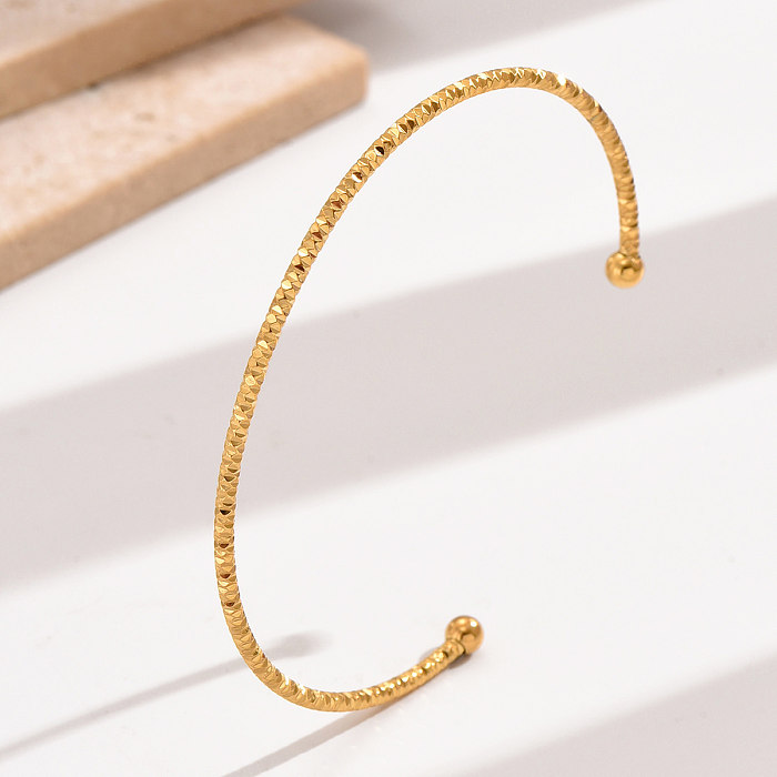 Wholesale IG Style Simple Style Solid Color Stainless Steel Irregular Bangle
