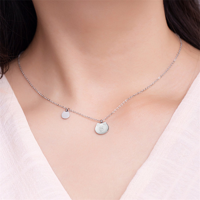 Casual Cute Simple Style Animal Stainless Steel  Stainless Steel Pendant Necklace