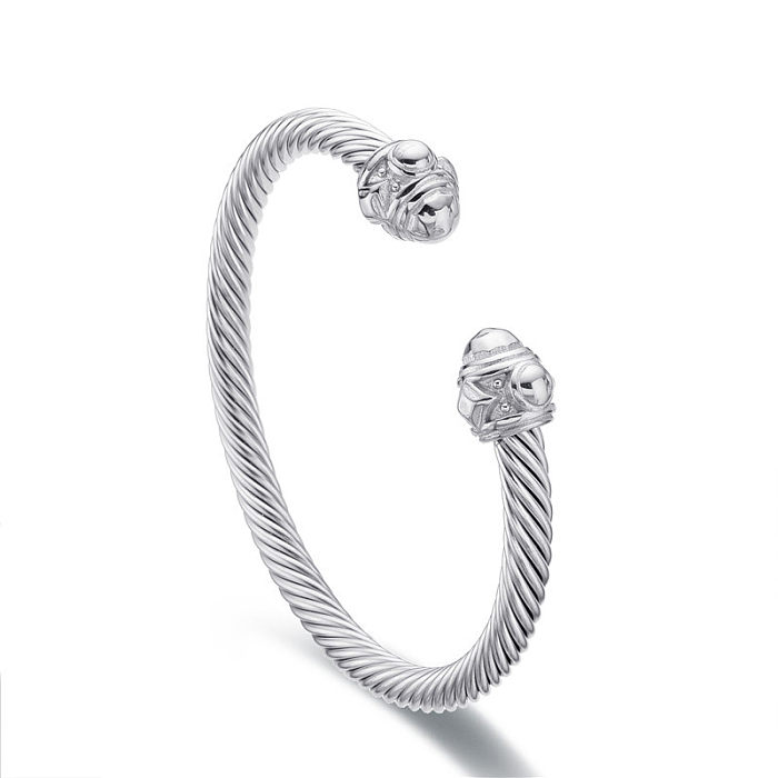 Pulseira de corda de fio personalizada de aço inoxidável popular europeia e americana design geométrico transfronteiriço pulseira de corda de fio de bolinhas atacado