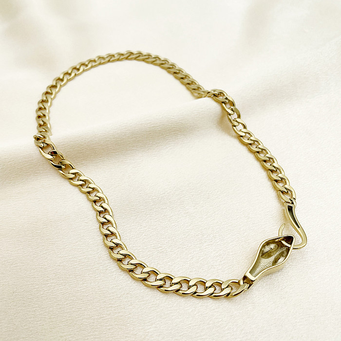 Großhandel mit 14 Karat vergoldeter Hip-Hop-Schlangen-Halskette aus Edelstahl