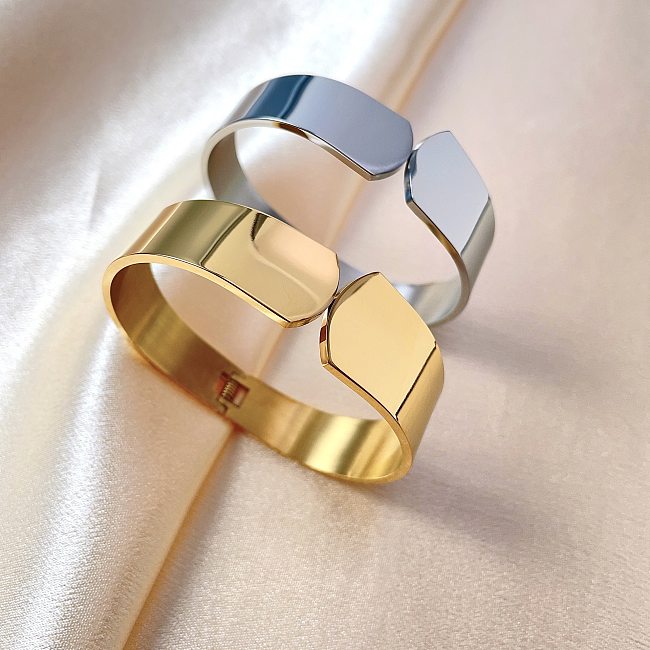 Bracelet de polissage en acier titane de couleur unie pour femme