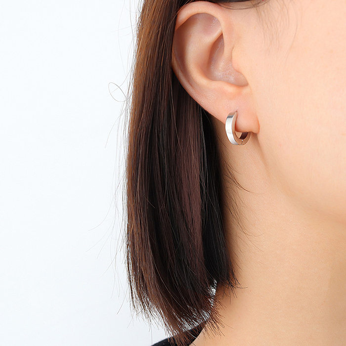 Version coréenne de boucles d'oreilles en acier inoxydable, bijoux à la mode