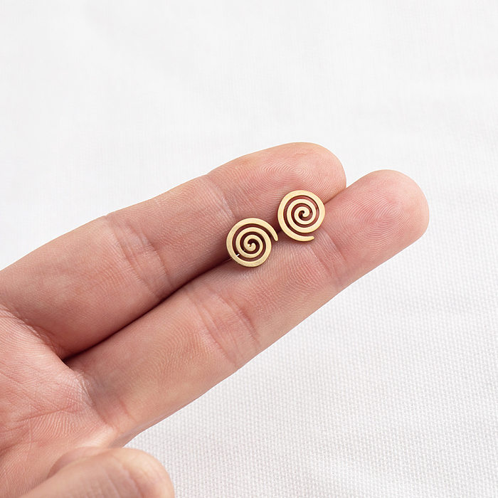Pendientes de caracol en espiral huecos simples al por mayor