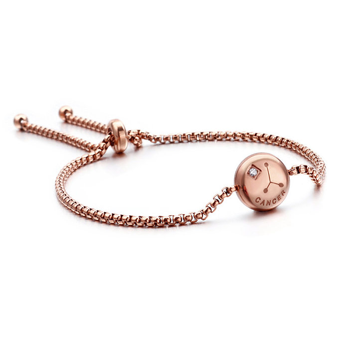 Creative Twelve Constellation Stainless Steel Diamond Bracelet Adjustable Simple Jewelry Wholesale
