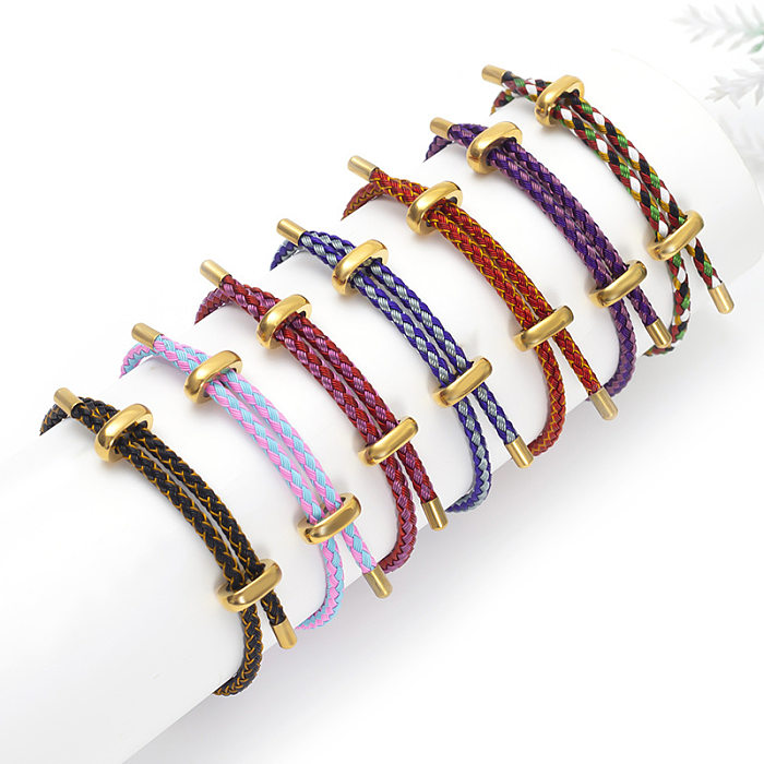 Fashion Round Titanium Steel Plating Bracelets 1 Piece