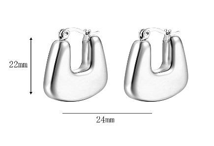 1 Pair Simple Style Geometric Plating Stainless Steel  Gold Plated Earrings