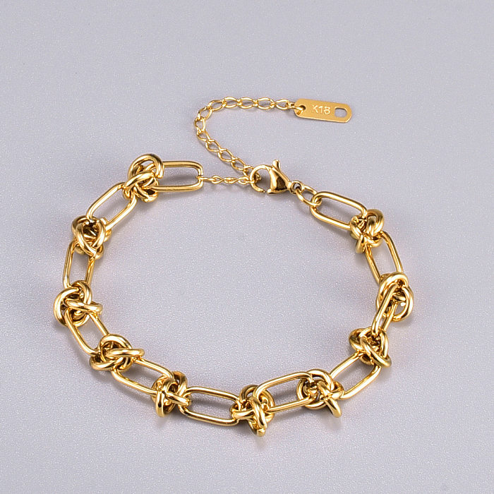 Bracelet en acier titane à chaîne épaisse géométrique à la mode, vente en gros