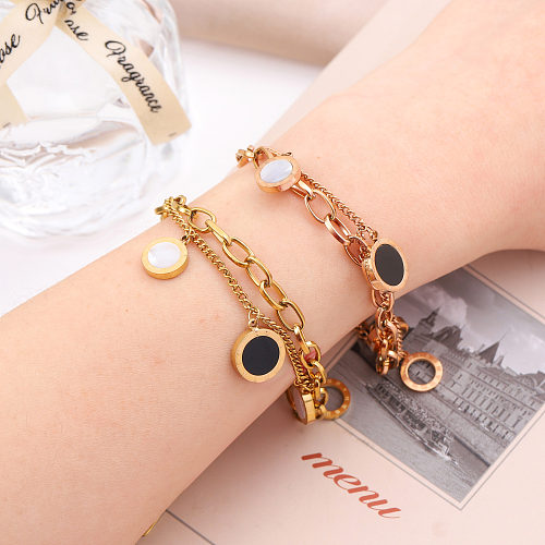 Classic Style Solid Color Stainless Steel Bracelets